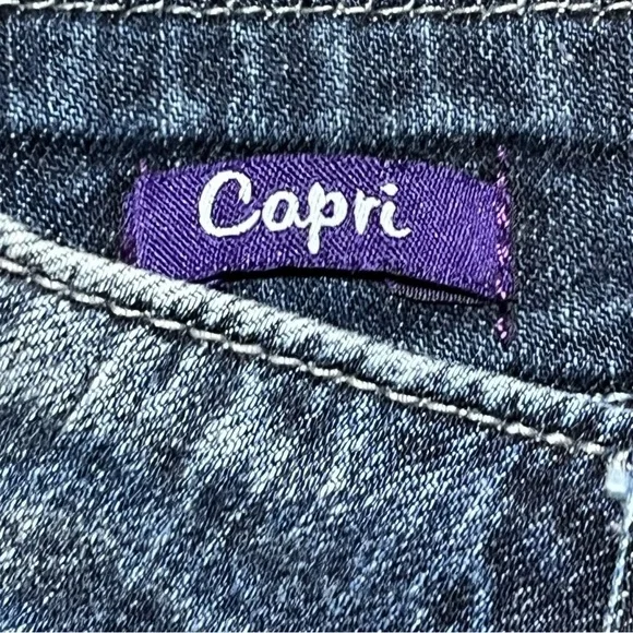 Vigoss Capri Studded Thick Stitch Distressed Jeans Womens Size 1 Blue - Picture 7 of 13